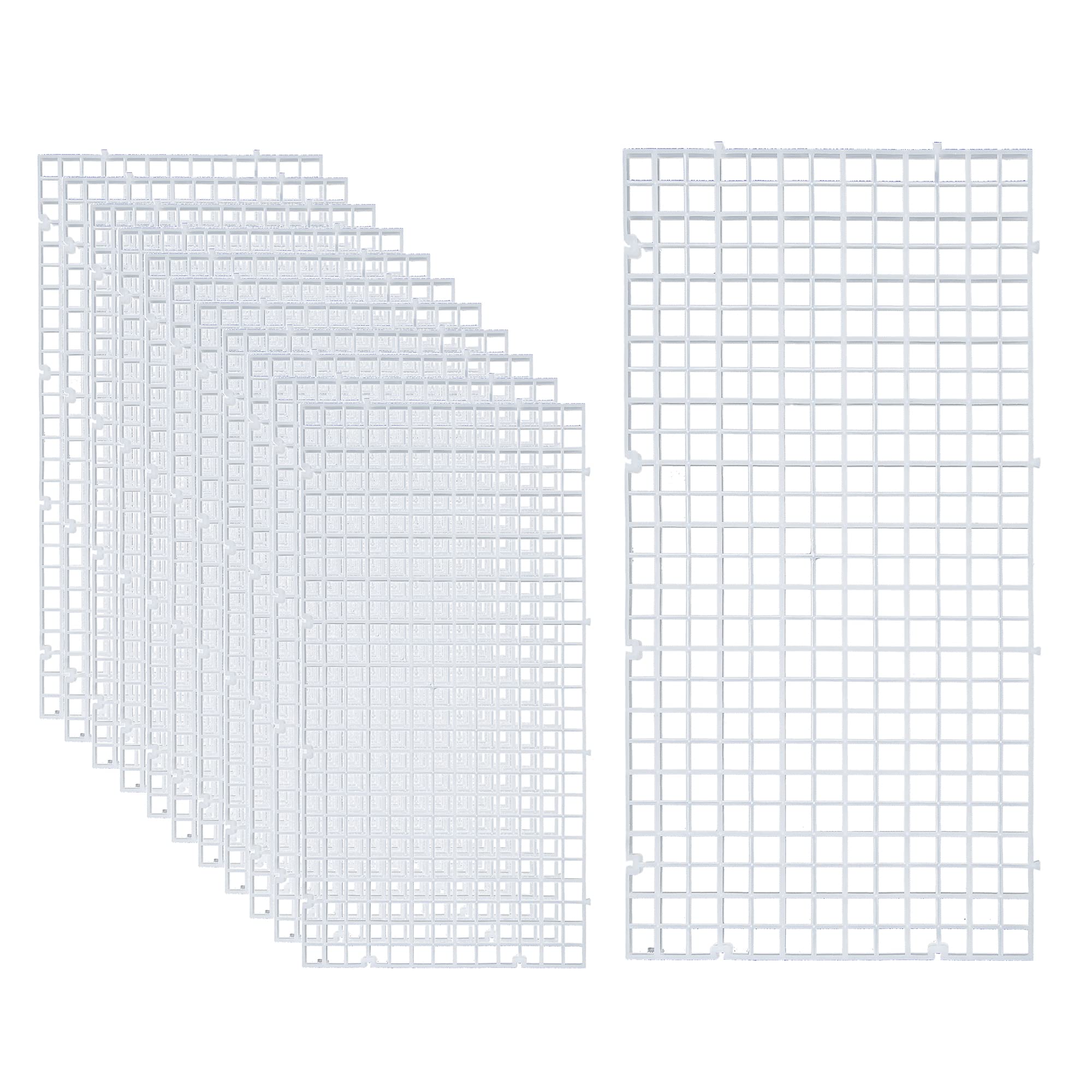 Photo 1 of ALEGI 12 Pcs Aquarium Fish Tank Divider Plastic Egg Crate Aquarium Filter Bottom Tray Grid Isolation Board Partition Net Pane Separator (S 12pcs)