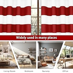 DriftAway Red Stripe Room Darkening Window Curtains