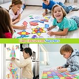 Coodoo Magnetic Tiles 40Pcs STEM Blocks Toddler Preschool Learning Rainbow view 5