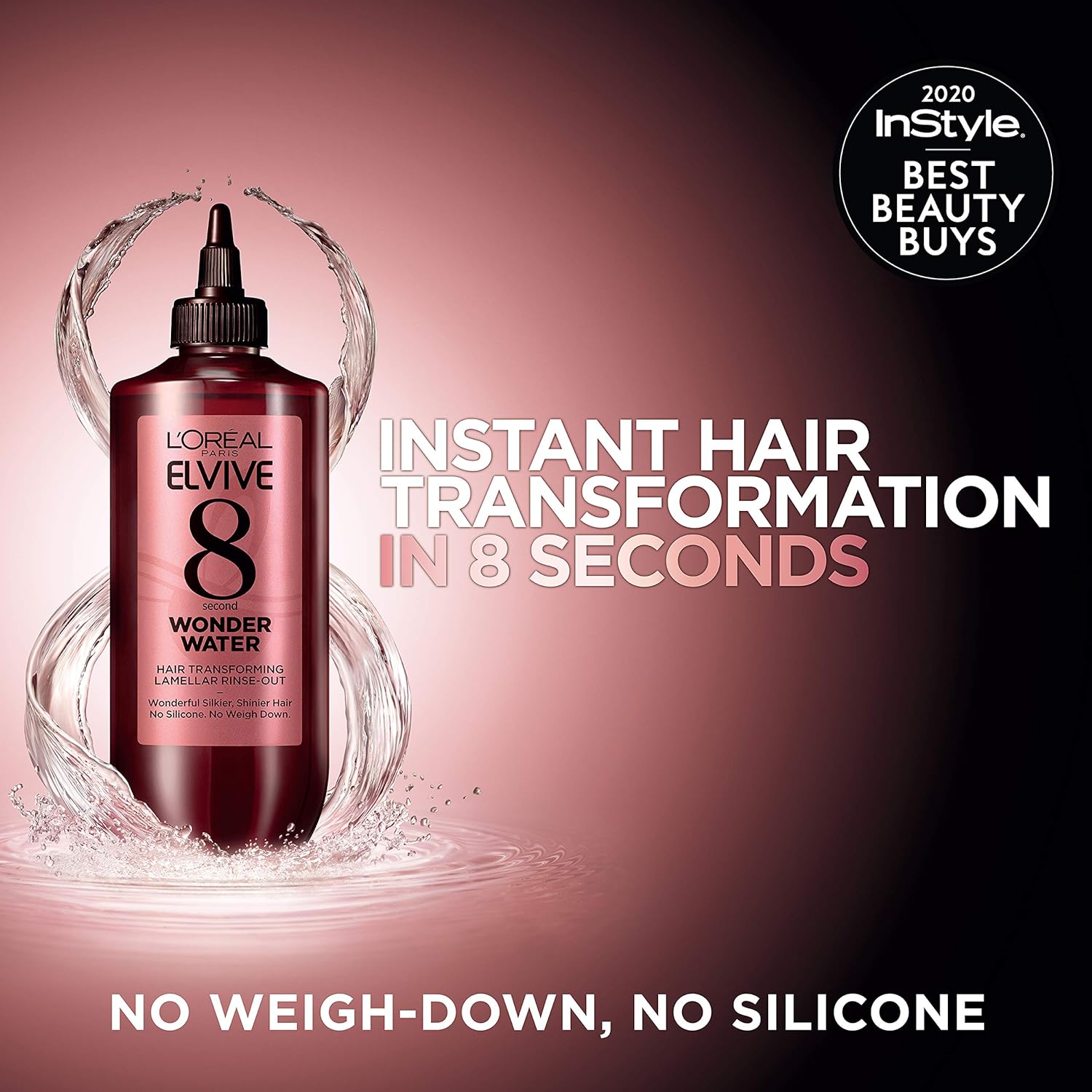 L’Oreal Paris Elvive 8 Second Wonder Water Lamellar, Rinse out Moisturizing Hair Treatment for Silky, Shiny Looking Hair, 6.8 FL. Oz : Beauty