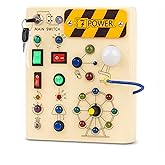 Intellitoy Montessori Busy Board for Toddlers 3+, Wooden Sensory Toddler Toys with LED Lights, Educational Travel Toys for Kids, Fine Motor Skills Learning Toy for Boys & Girls