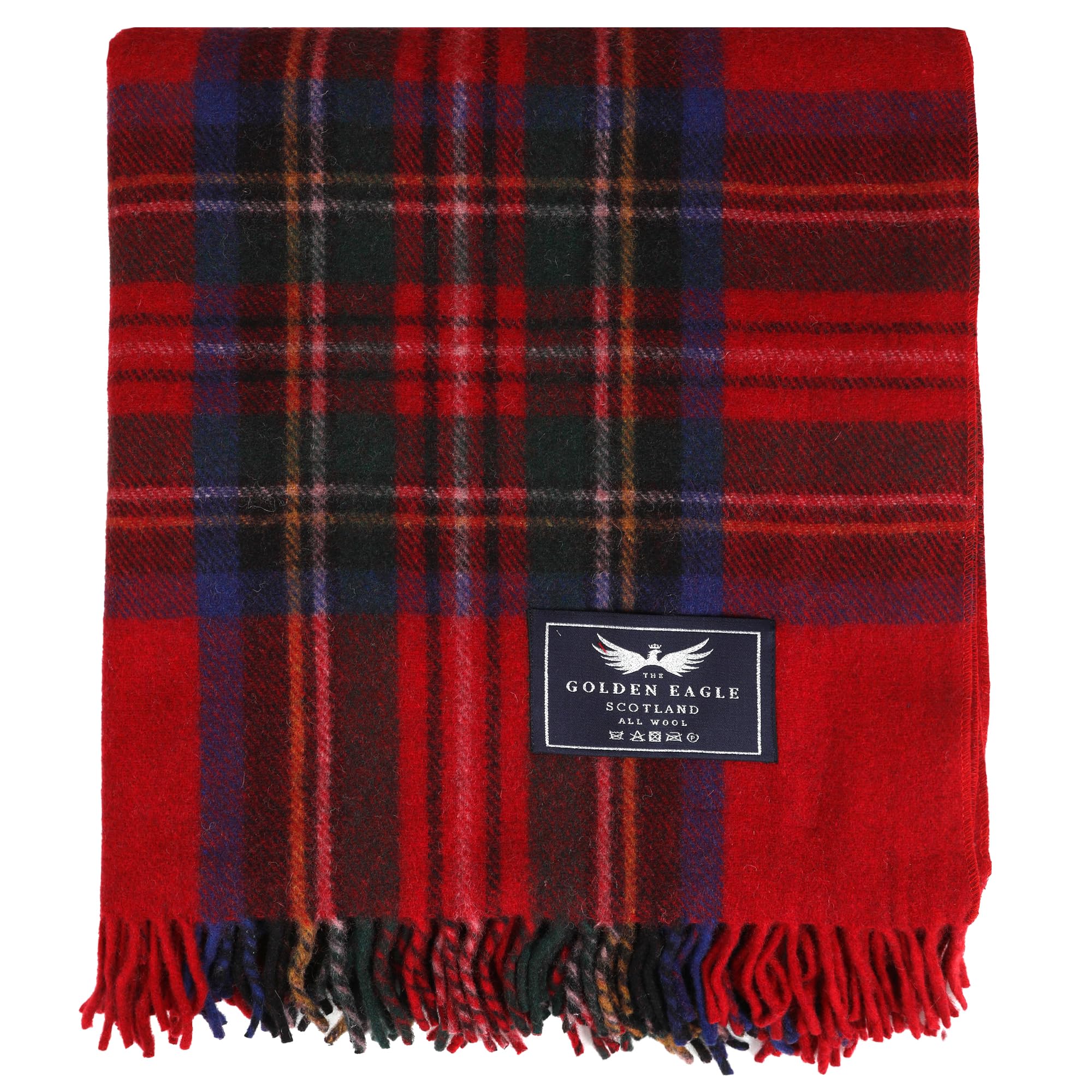 The Golden Eagle Scottish Tweed Wool Large Blanket Tartan Rug with Check Pattern for Warm Winter (Stewart Royal) — image 1
