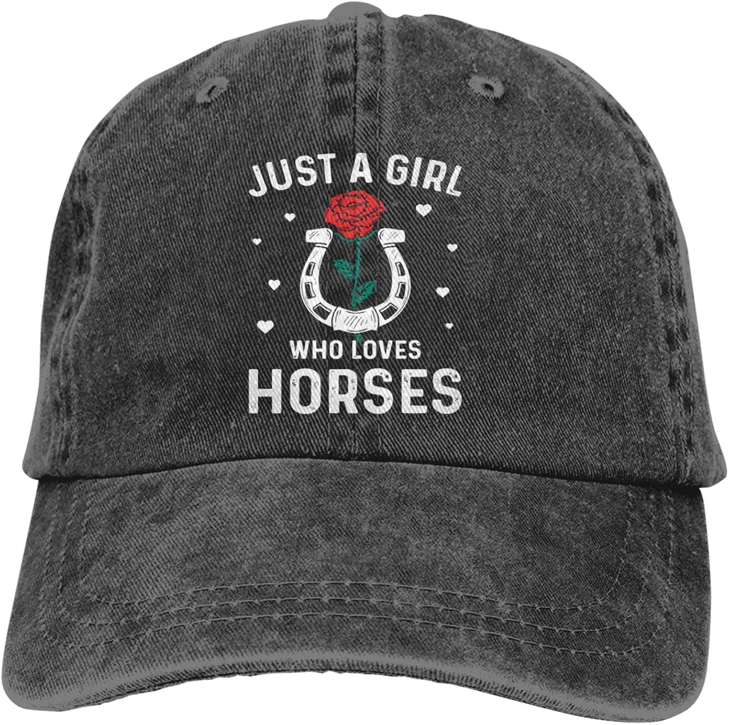 Just A Girl Who Loves Horses Hat, Washed Hat Adjustable Baseball Cap