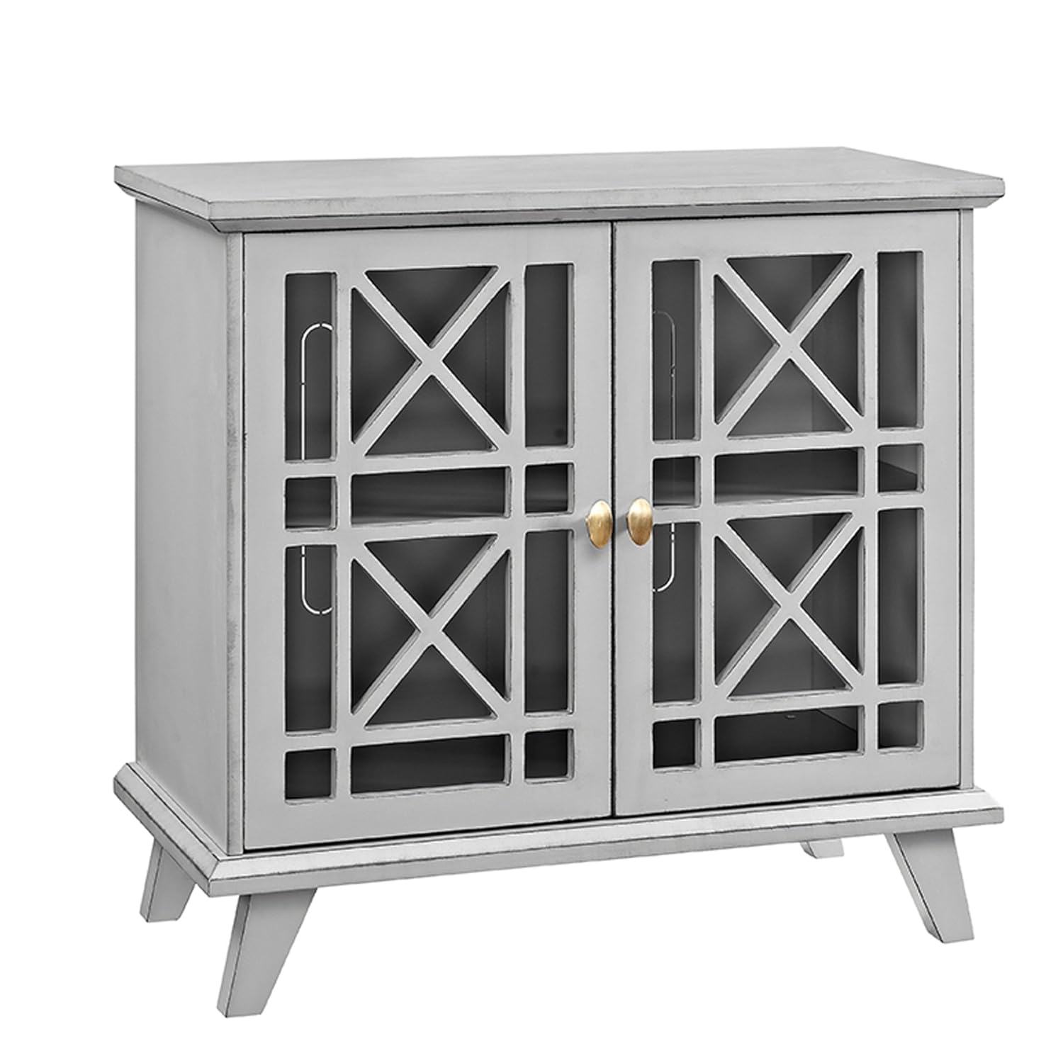 32 Fretwork Accent Console Gray