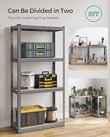 SONGMICS 2 Pack 4-Tier Steel Shelving Unit 520 kg 40 x 80 x 160 cm Grey view 6
