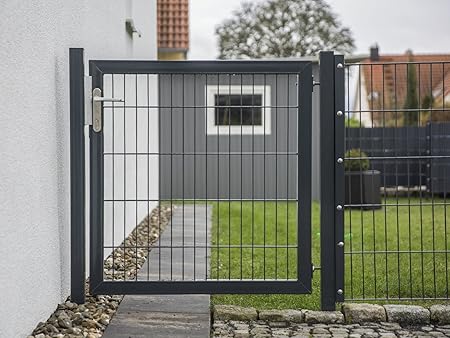 Solid Drehflugeltor Gartentor Tor H 1000 B 1000 Anthrazit Zaun Doppelstab Amazon De Garten