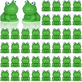 Tindobewan 50 PCS Tiny Frog Mini Resin Frogs Miniature Plastic Green Frog Figures for Craft, Garden Decor, Home Decorations(Green S1)