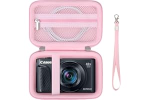 Supmay Hard Carrying Case for Canon PowerShot SX740/SX730/SX720/SX620/G7X Digital Camera, Protective Storage Bag with Zipper Mesh Pocket for Battery Pack, Charging Cable, USB Card, Pink