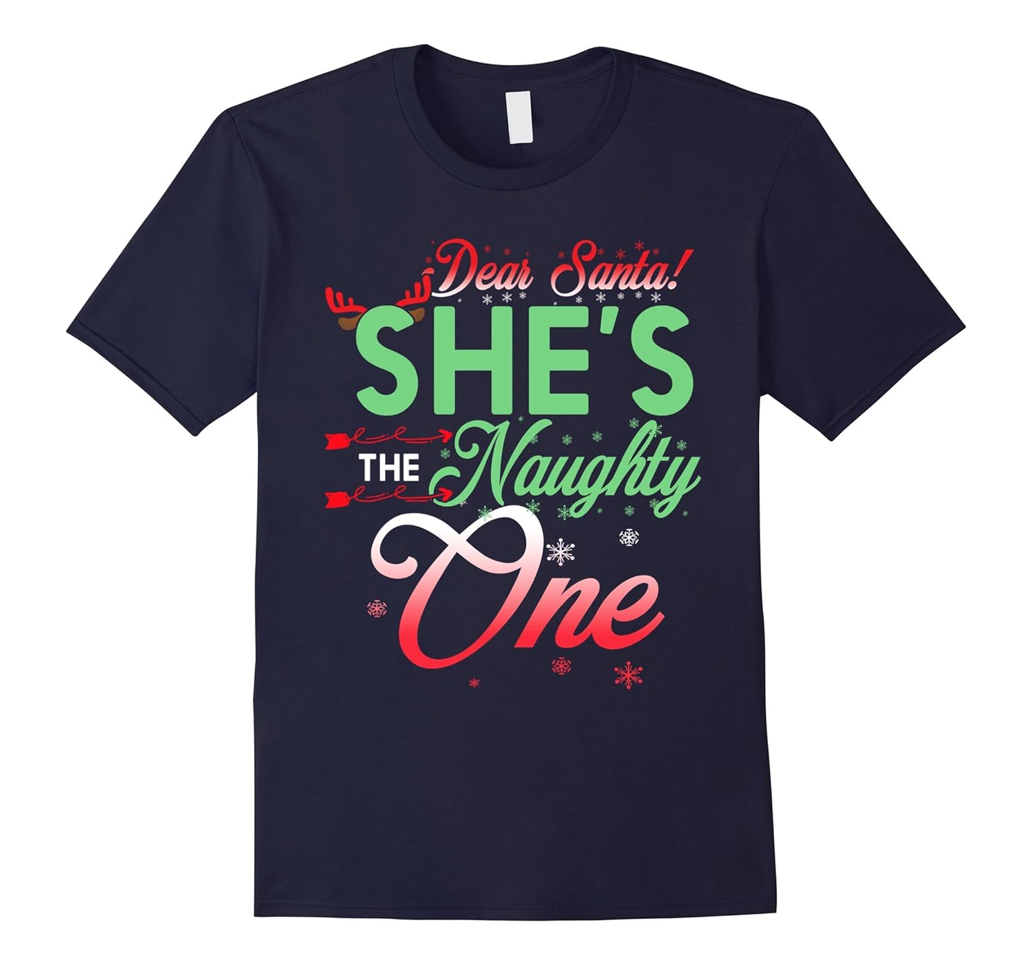 Matching christmas shirts for couple She's Naughty One gifts-ANZ