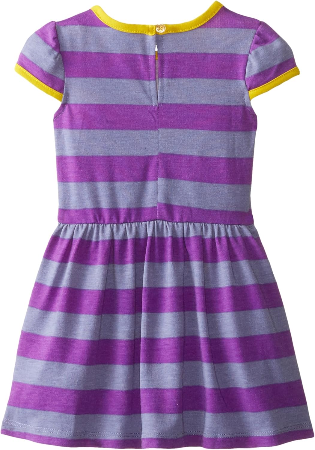 pink and purple striped dress