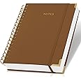 ZICOTO Aesthetic Thick Spiral Notebook Journal For Women in B5 Format - Modern Linen Hardcover Wide Ruled Note Book With 300 Lined Pages - Perfect For Writing And Staying Organized at Work or School