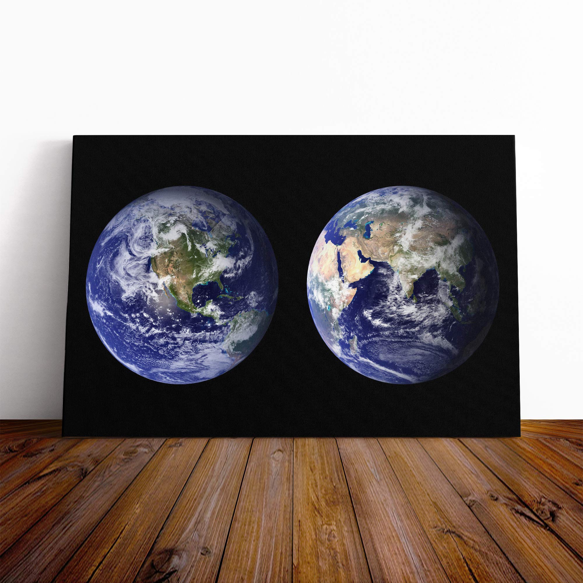 Earth from Space (3) Canvas Print | Gallery Wrapped 30mm Frame Wall Art | 20x14 inches | Ready to Hang | Modern Space Picture | Living Room Bedroom Lounge Office
