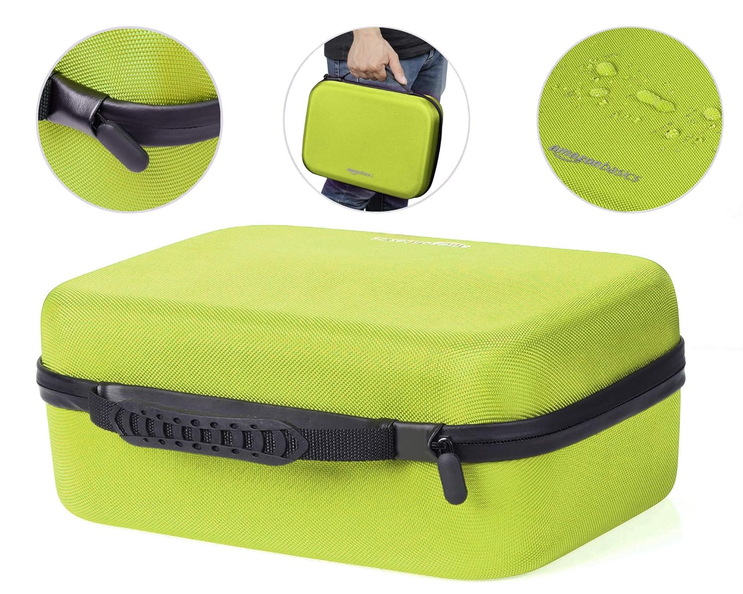Basics Hard Shell Travel and Storage Case for Nintendo Switch - 12 x 4.8 x 9 Inches, Neon Yellow: Video Games