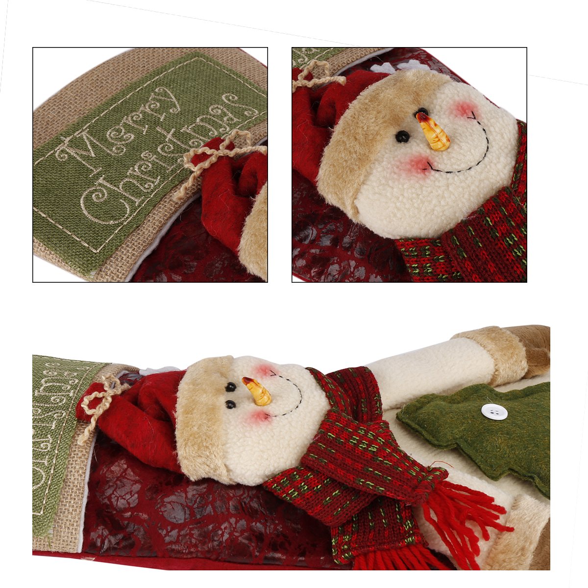 3D Vif Réaliste Rétro Personnalisé Chaussettes de Noël Décoration de la Maison Arbre de Noël Cheminée Suspension Nouvel An Chaussettes de Noël Bonbon de Christmas Présent Décoration Chaussettes (Renne)