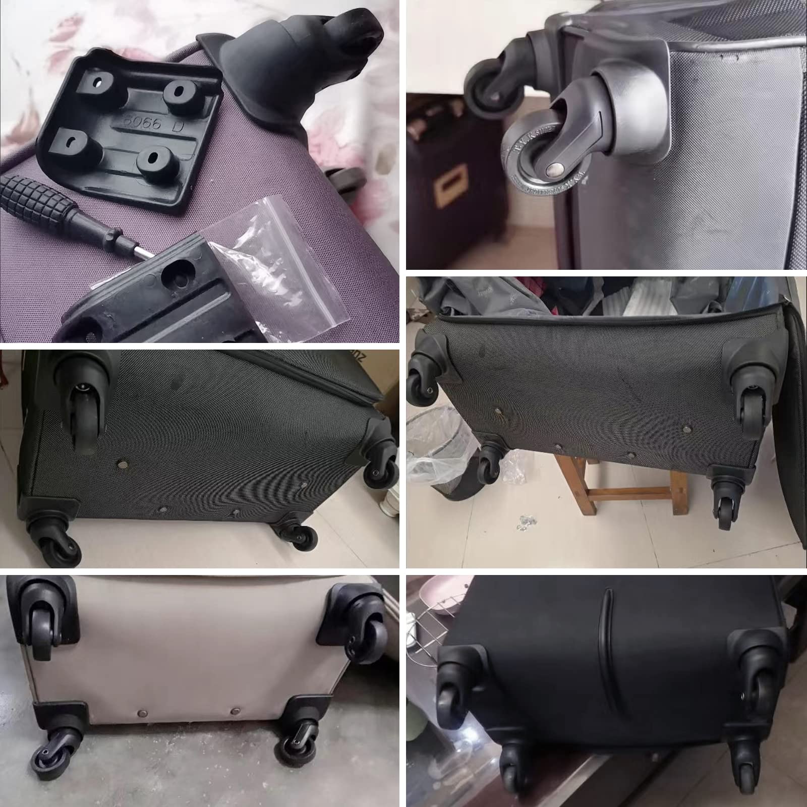 Luggage Wheels Replacement for Suitcase, Spinner Wheels Replacement Parts Roller Suitcase Tourister Travel Trunk Caster Luggage Kit (4 Pcs)