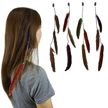 Amazon Com 12 Long Feather Extension With Clip On Comb Assorted