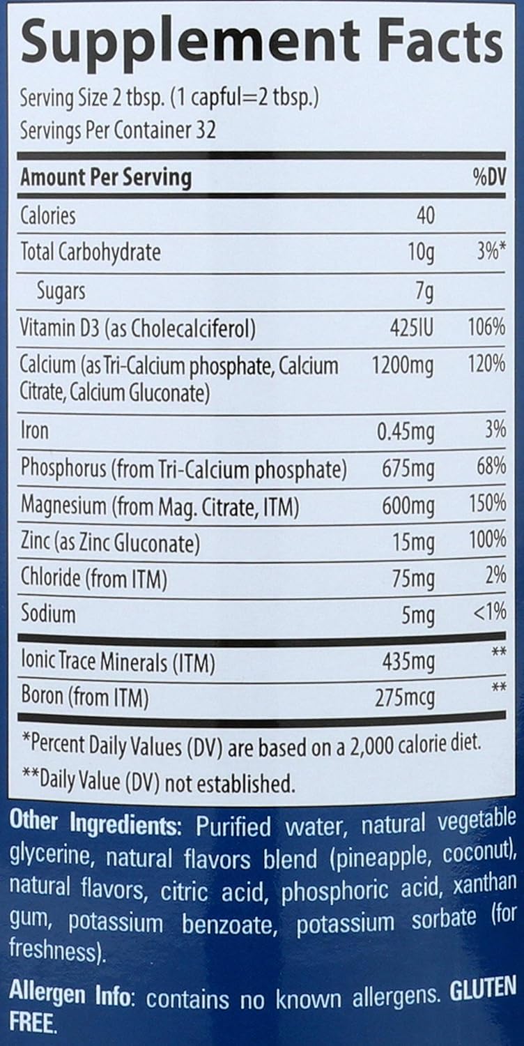 Liquid Cal/Mag/Zinc Natural Pina Colada Flavor 32 Ounces: Health & Personal Care