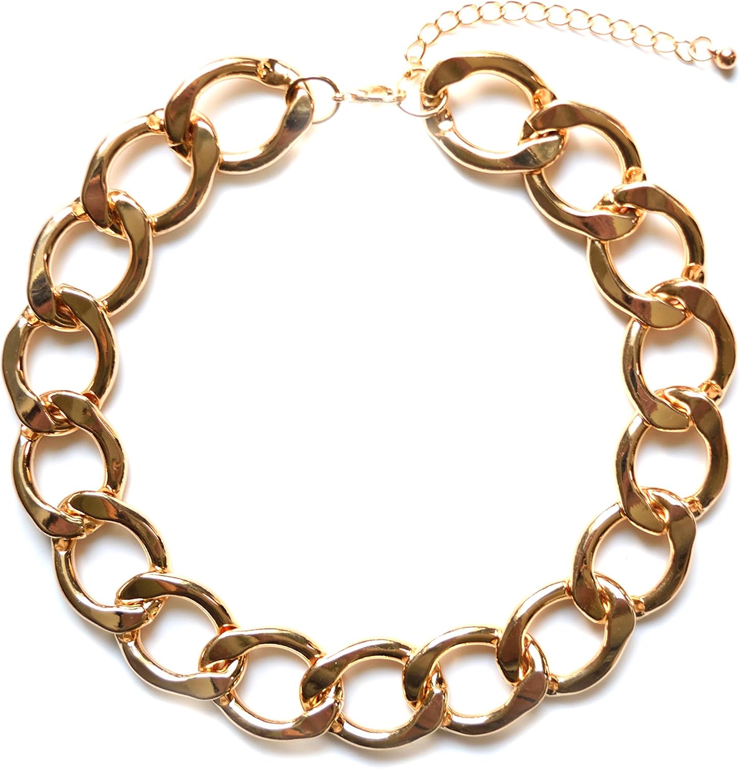 Jumbo Gold Chain Collar Necklace Jewelry