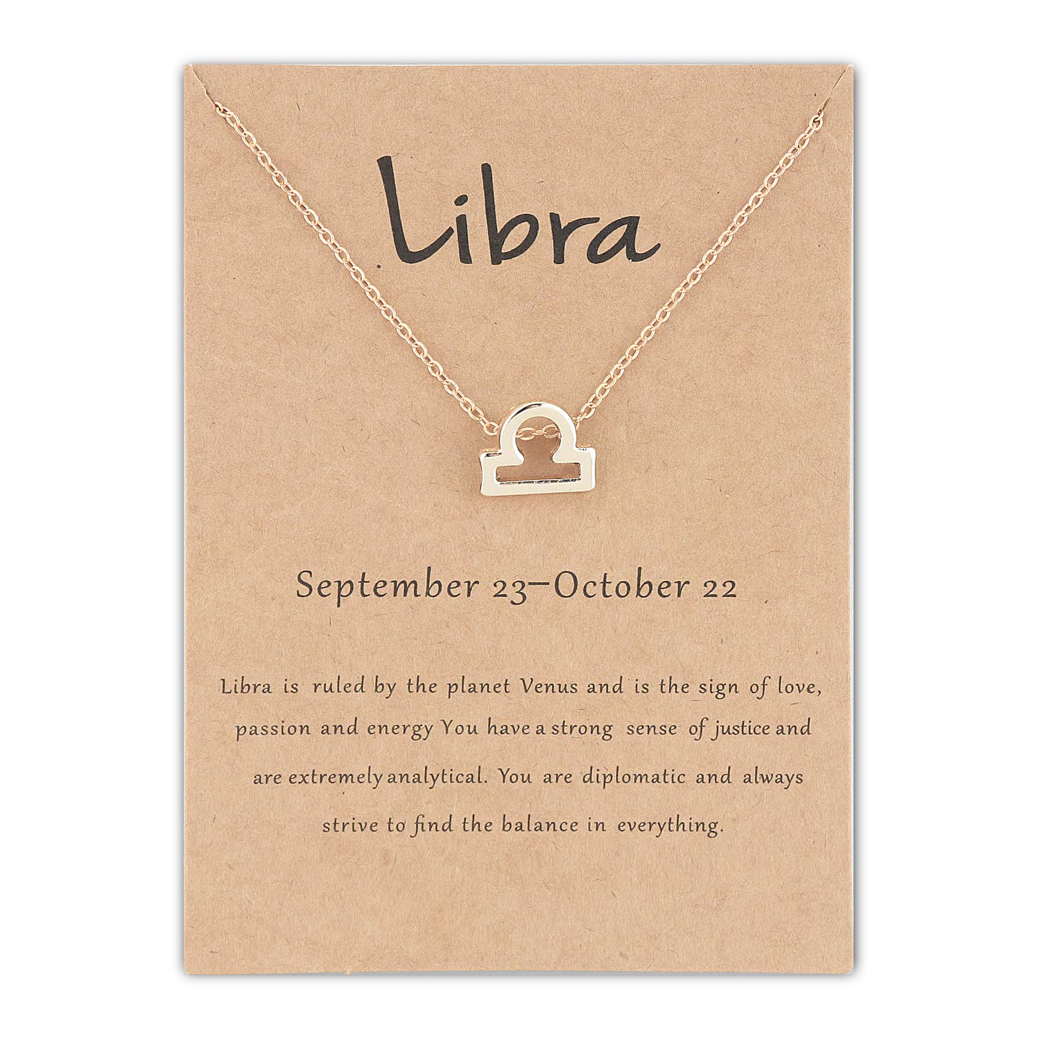 12 Constellation Pendant Necklace for Women Zodiac Necklace for Teen Girls Boys Astrology Gold Tone Chain with Gold Message Card for Women Girls