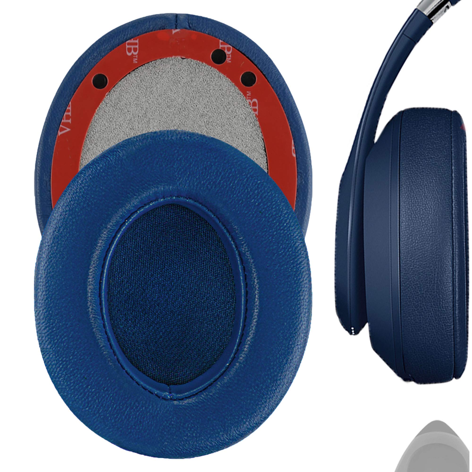 Geekria Elite Sheepskin Replacement Ear Pads Compatible with Beats Studio 3 (A1914), Studio 3.0 Wireless Headphones, Ear Cushions, Repair Parts (Blue)