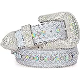 LALATCH Rhinestone Bling Western Belt for Men & Women - Diamond Leather Belt for Jeans & Pants