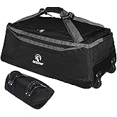 REDCAMP 85L/120L/140L Foldable Duffle Bag with Wheels, Large Travel Duffel Bag