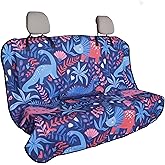 LoyaGour Back Seat Cover for Car Trucks Van SUV,Waterproof Rear Bench Towel Seat Covers for Dogs and Kids,Automotive Backseat Protector (Dinosaur)