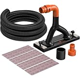 Zipcase 9" Dust Free Hand Sander for Smoothing Walls, 95% dust capture | Adjustable Suction, Drywall Sander with Vacuum, with 7.4 ft Hose, Adapter, 120 Grit and 240 Grit