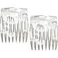 Camila Paris CP3010 French Hair Side Comb Handmade Small Pearl French Twist Hair Combs Decorative, Strong Hold Hair Clips for Women Bun Chignon Up-Do Styling Girls Hair Accessories, Made in France