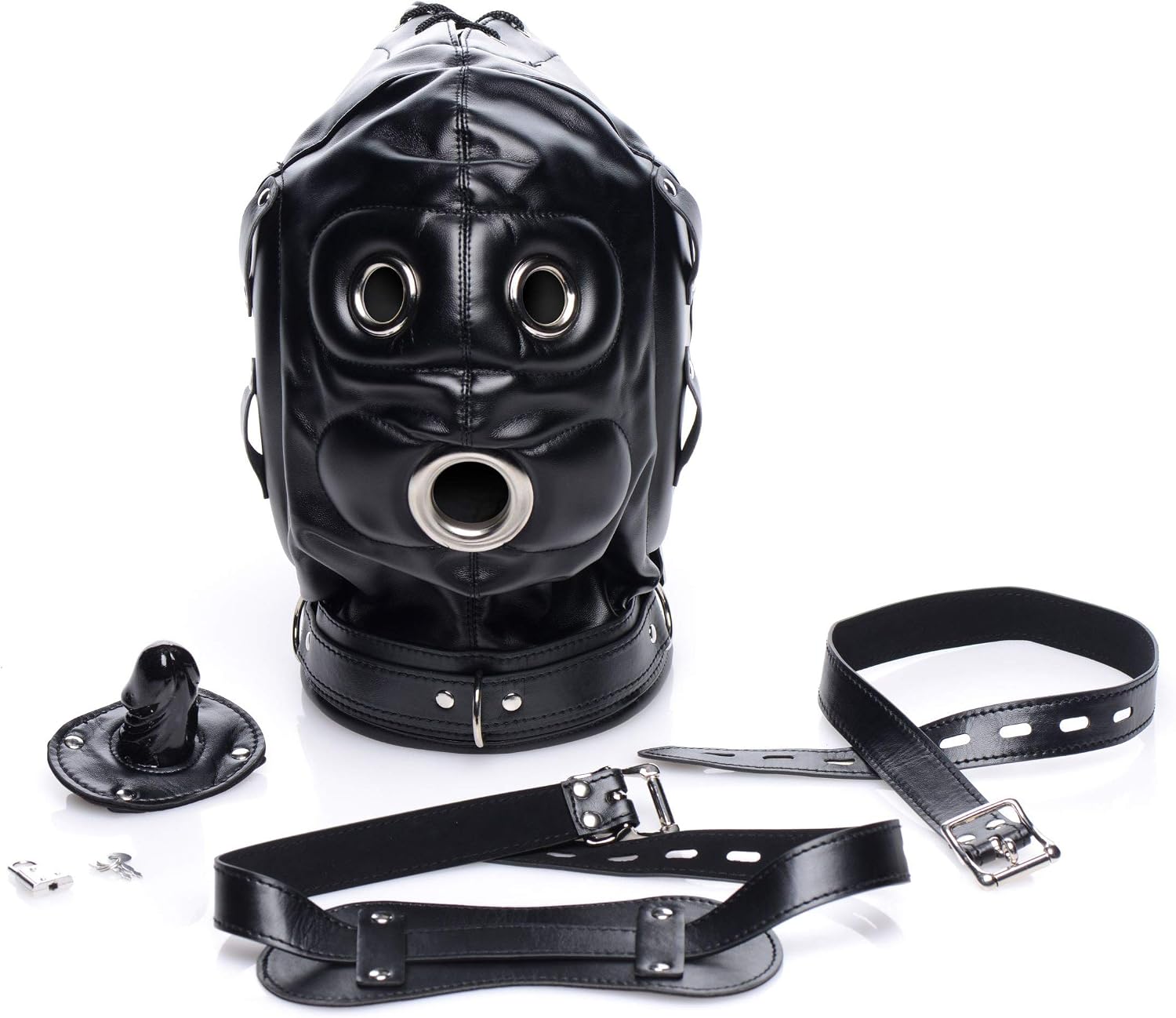 Strict Sex Toys4 Couples Mask Bondage Hood with Penis Gag - Image 4