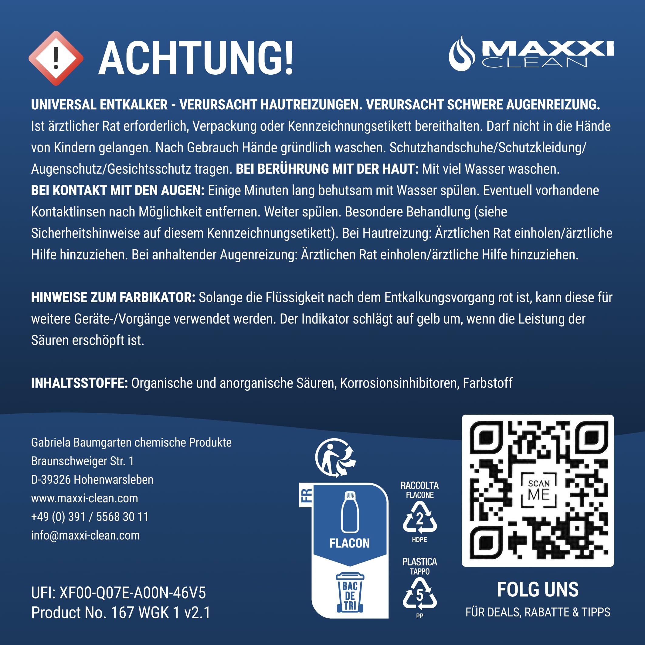 Maxxi Clean | 1x 750 ml Universal Entkalker Konzentrat für Kaffeemaschinen & Kaffeevollautomaten aller Typen | für 6 Entkalkungsvorgänge | universelle Gerätereinigung gegen Kalk und Verschmutzungen 9