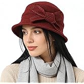 Women Vintage Felt Bucket Hat Winter Wool Dress Beret Hat