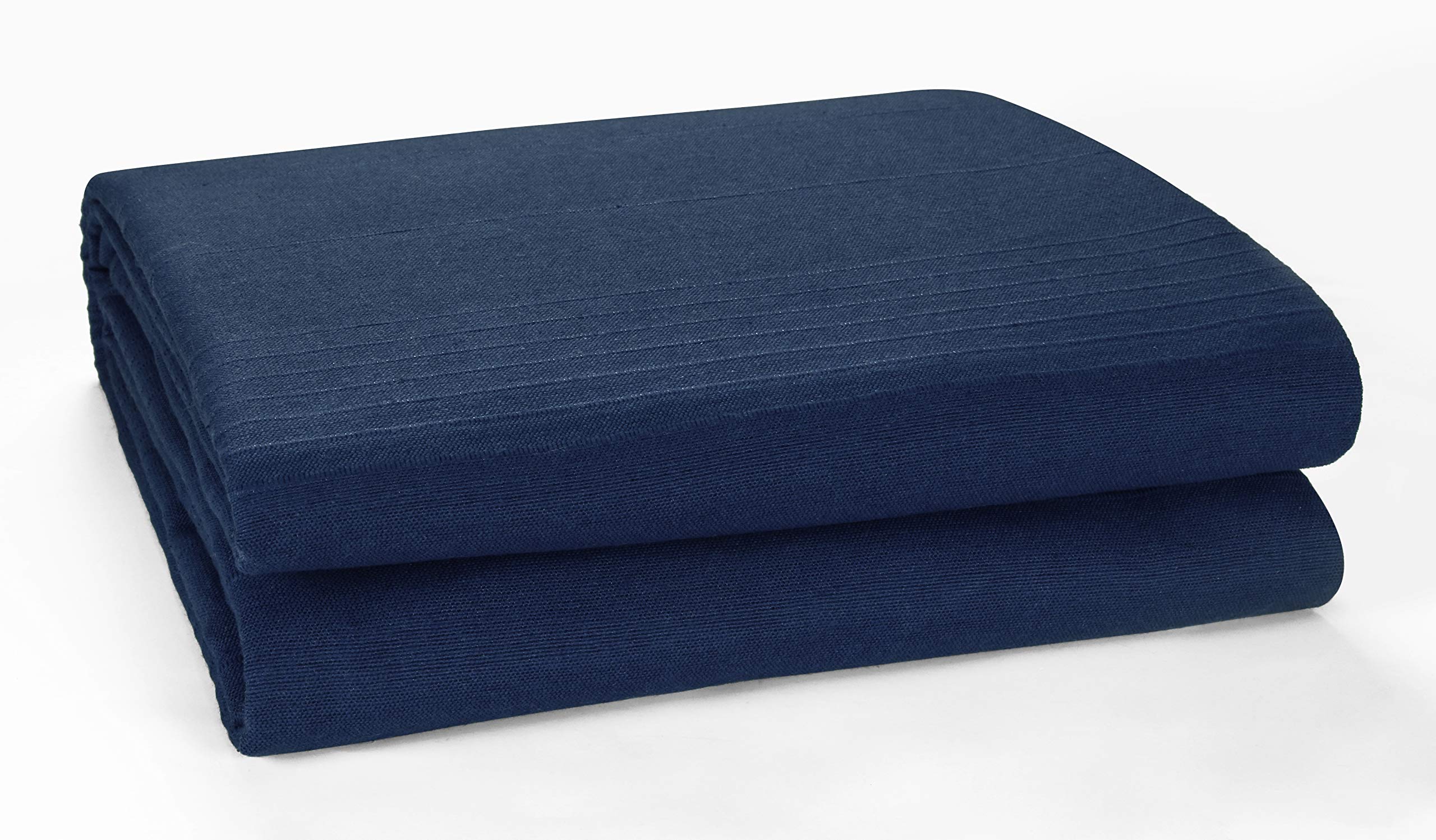 EHC Classic Rib Throw, Sofa Settee Bed Throw Bedspread - 250cm x 250cm (100" x 100") Fits 3 or 4 Seater Sofa or King Size Bed, Navy Blue