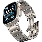 HONTECH Grade 2 Titanium Band Compatible with Apple Watch Ultra/Ultra 2 (49mm),Adjustable Titanium Apple Watch Band for Men,DLC Coating Scratch Resistant