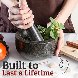 Priority Chef Heavy Duty Mortar and Pestle Set, 1.5