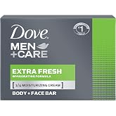 DOVE MEN + CARE Body and Face Bar Extra Fresh 3.17 oz, 48 Pieces | Body and face cleansing bar with an extra fresh scent for everyday use.