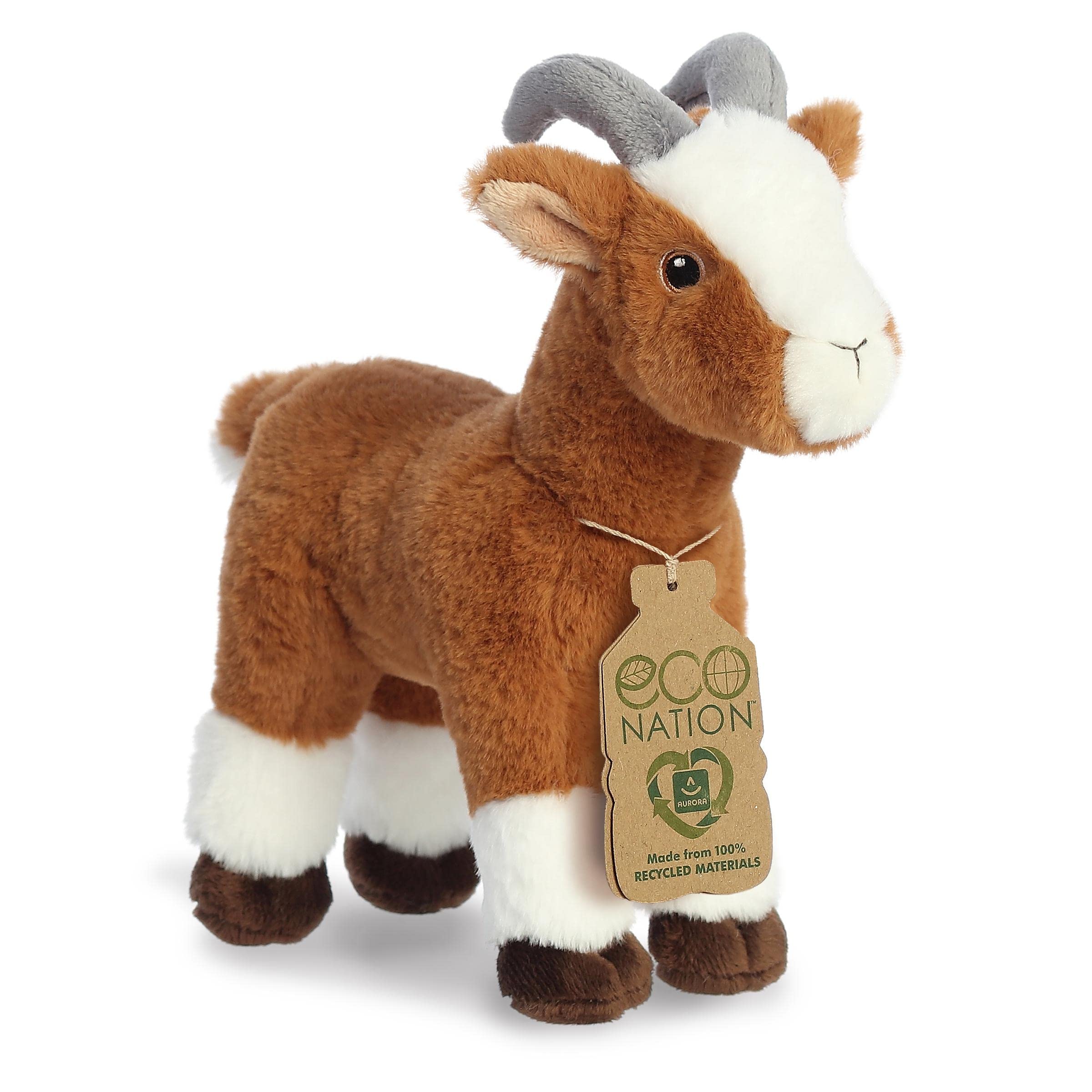 Photo 1 of Aurora® Responsibly Made Eco Nation™ Goat Stuffed Animal - Ideal for Playtime Adventures - Perfect for Birthdays or Just Because - Brown 10.5 Inches