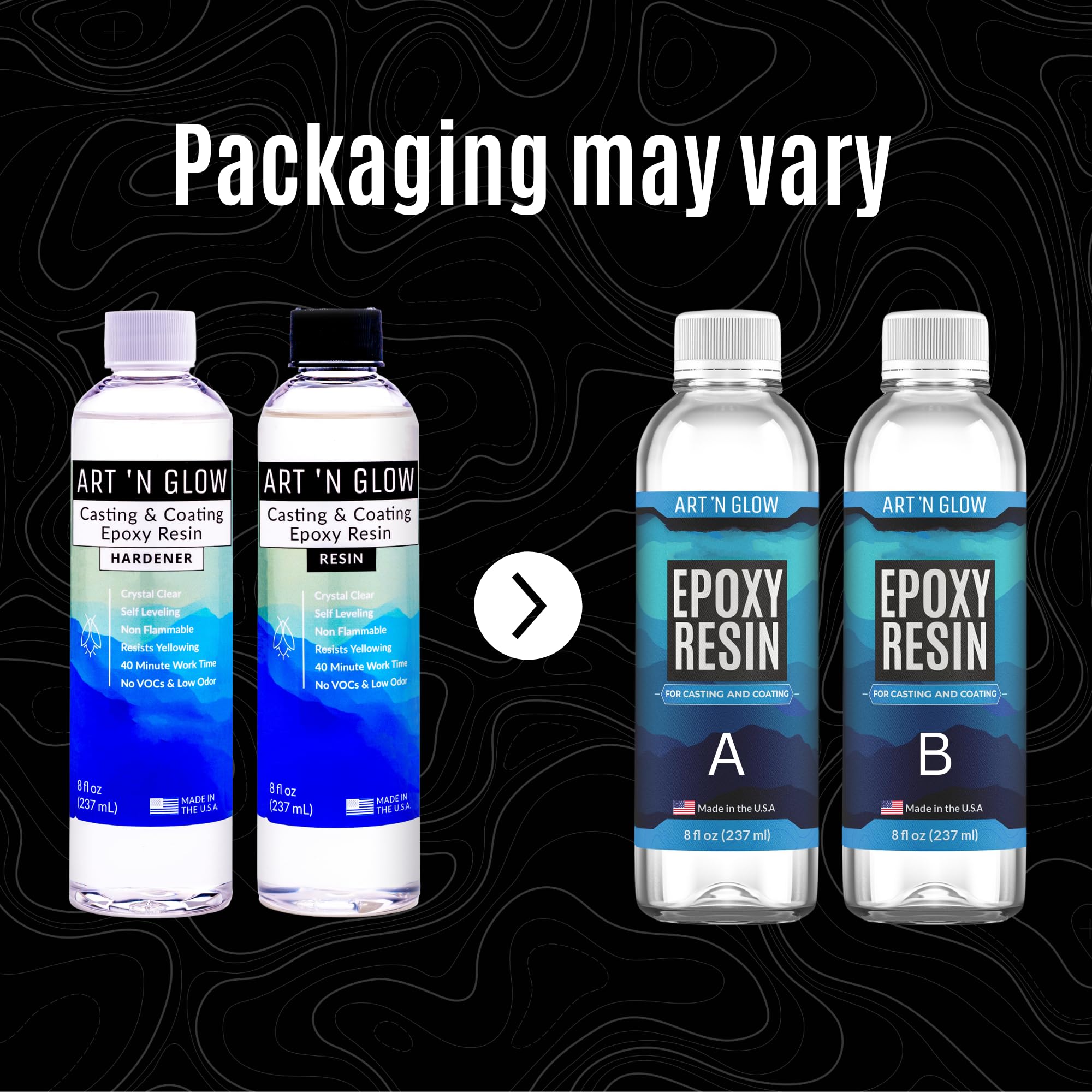 Epoxy Resin for Crystal Clear Casting & Coating – 16 oz Kit – Bubble Free, Non-Yellowing, Two Part, Self-Leveling Art Resin – for Tumblers, Jewelry, Molds, Table Top, & Crafts – USA Small Business