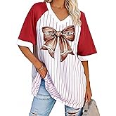 Football Shirts for Women Oversized Game Day Shirt Football Mom Tshirt Funny Graphic Sunday Tee Funday Sport Season Tops