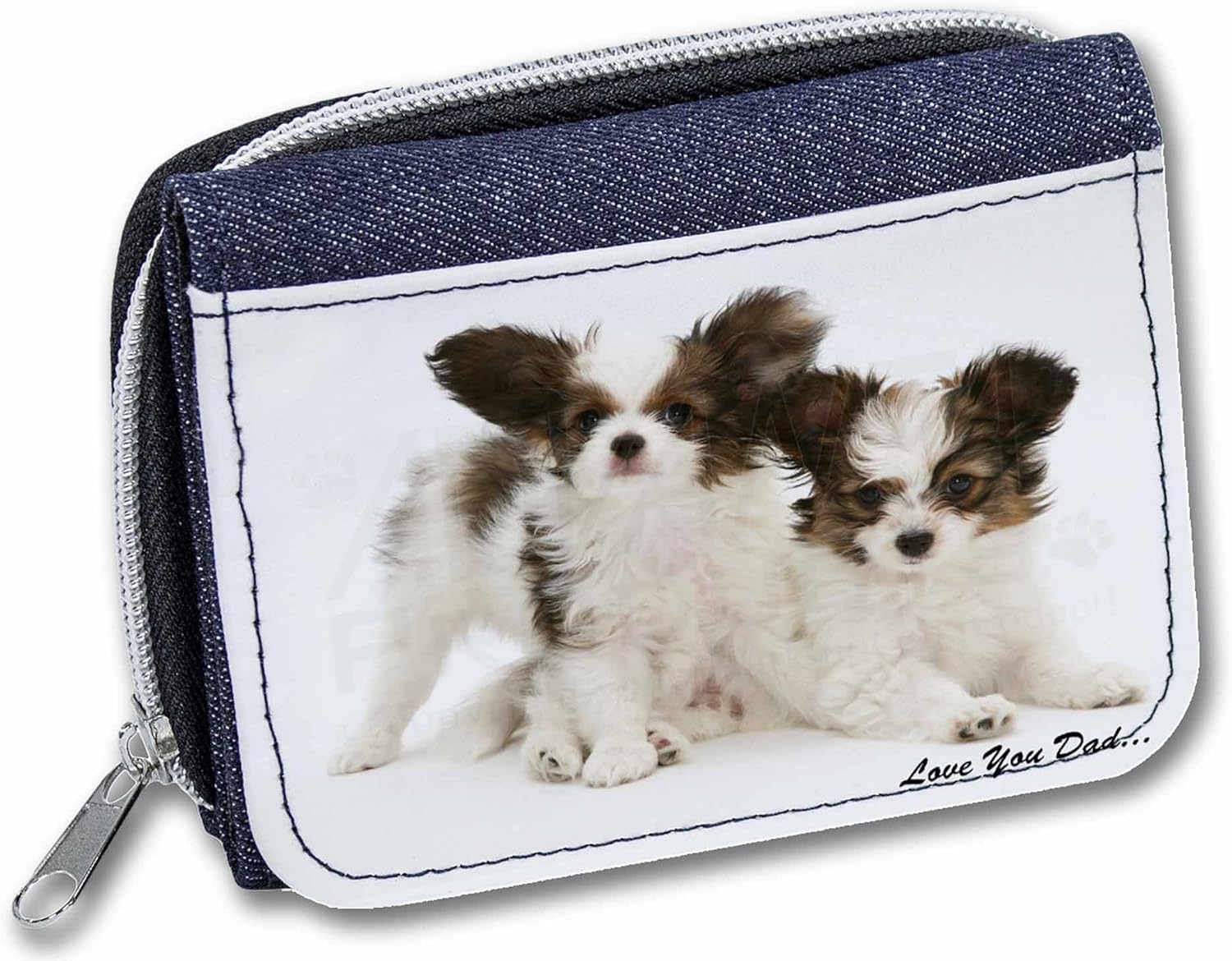 Advanta - Denim Wallet Papillion Dogs 'Love You Dad' Girls/Ladies Purse DAD-83JW Credit Card ...