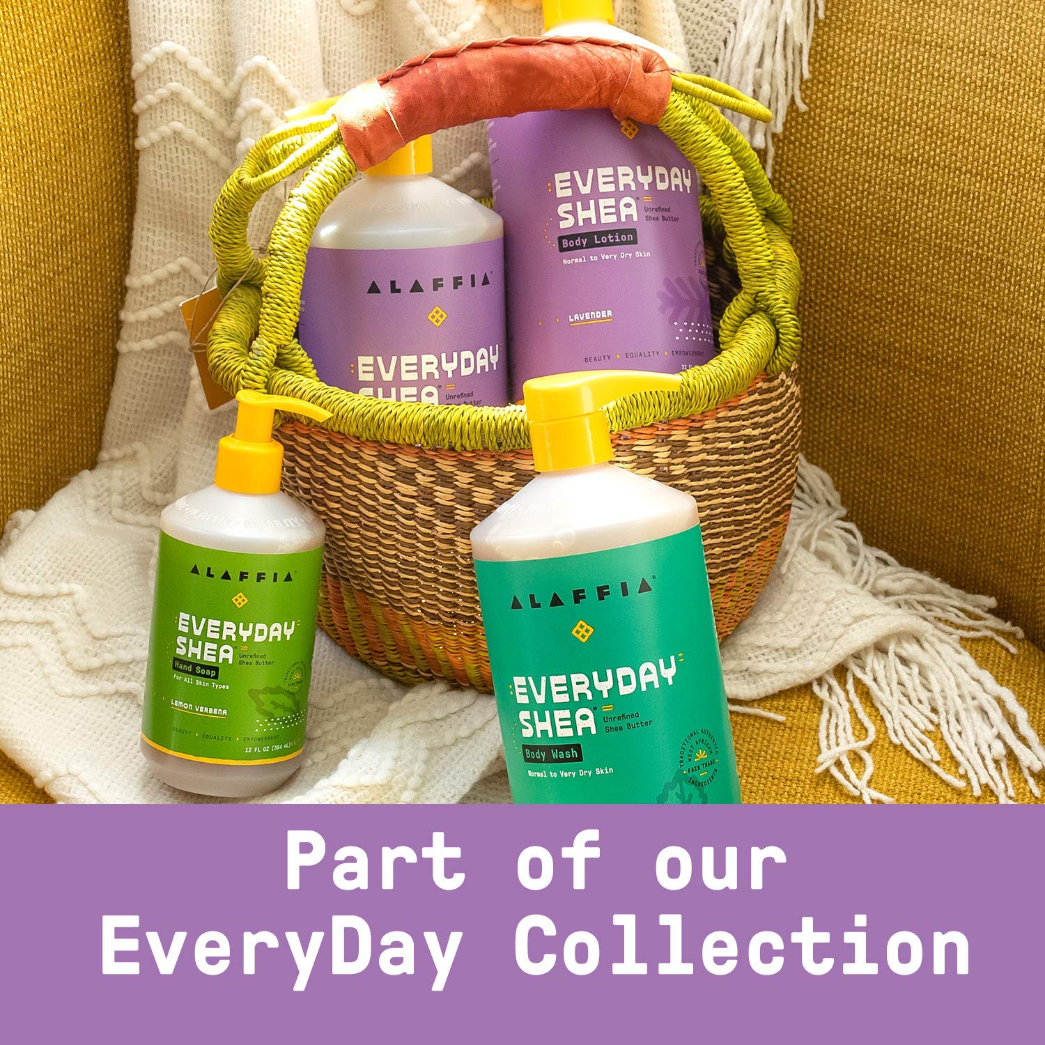 ALAFFIA Everyday SHEA Bubble Bath, for All Skin Types, Soothing Support for Deep Relaxation and Soft Moisturized Skin with Shea Butter and Yam Leaf, Fair Trade, Lavender, 32 Ounces: Health & Personal Care