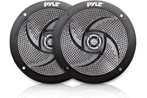 Pyle Low-Profile Waterproof Marine Speakers - 240W 6.5 Inch 2 Way 1 Pair Slim Style Waterproof and Weather Resistant Outdoor Audio Stereo Sound System, for Boat, Off-Road Vehicles - Pyle (Black)