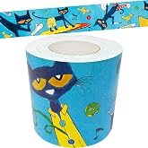 Teacher Created Resources Pete the Cat Straight Rolled Border Trim - 50ft - Decorate Bulletin Boards, Walls, Desks, Windows, Doors, Lockers, Schools, Classrooms, Homeschool &amp; Offices