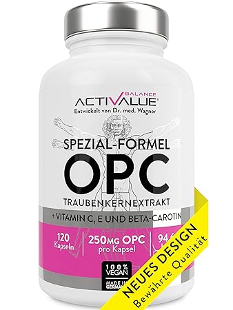 ACTIVALUE Premium-OPC Traubenkernextrakt - Dr.med.Wagner Erfolgs-Formel – 4-Monatspackung mit 250mg OPC pro Kapsel (525mg Tra