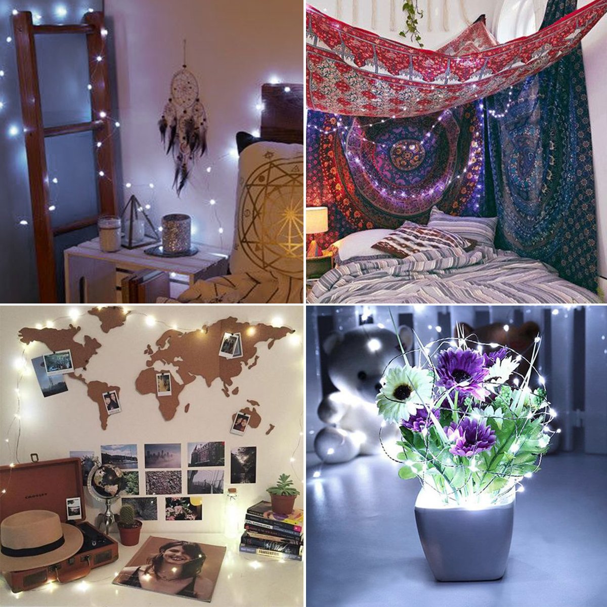 Binval Solar Fairy String Lights, 72ft 200Led, Copper Wire Led String Lights Ambiance lighting for Patio, Lawn, Garden, Landscape, Home, Wedding, Christmas Party, Xmas Tree, Waterproof (White,2-Pack)