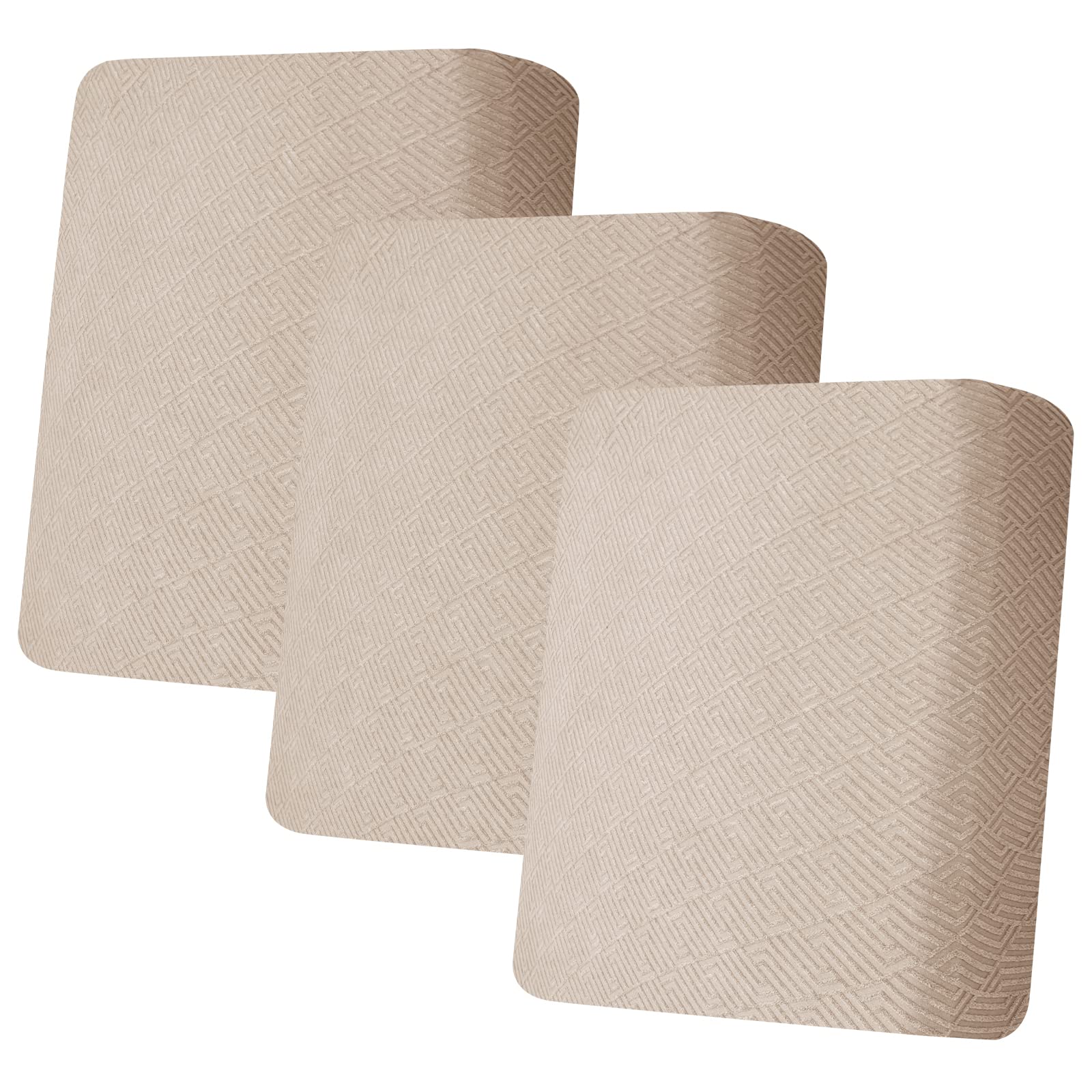 CHELZEN Stretch Sofa Seat Cushion Cover, Fitted Sofa Cushion Slipcovers, Couch Cushion Covers, Replacement for Individual Cushion Furniture Protector (1 Seater*3, khaki)