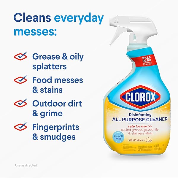 CLOROX DISINFECTING ALL-PURPOSE CLEANER 32 OZ AND DISINFECTING BATHROOM CLEANER, HOUSEHOLD ESSENTIALS, 30 OZ, PACK OF 3