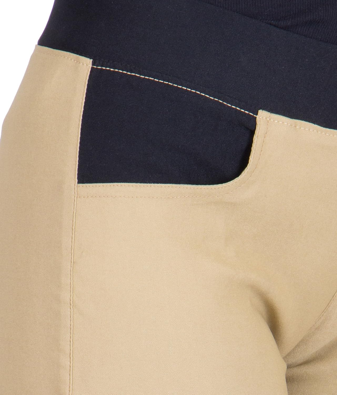 american-elm beige cotton lycra shorts for women