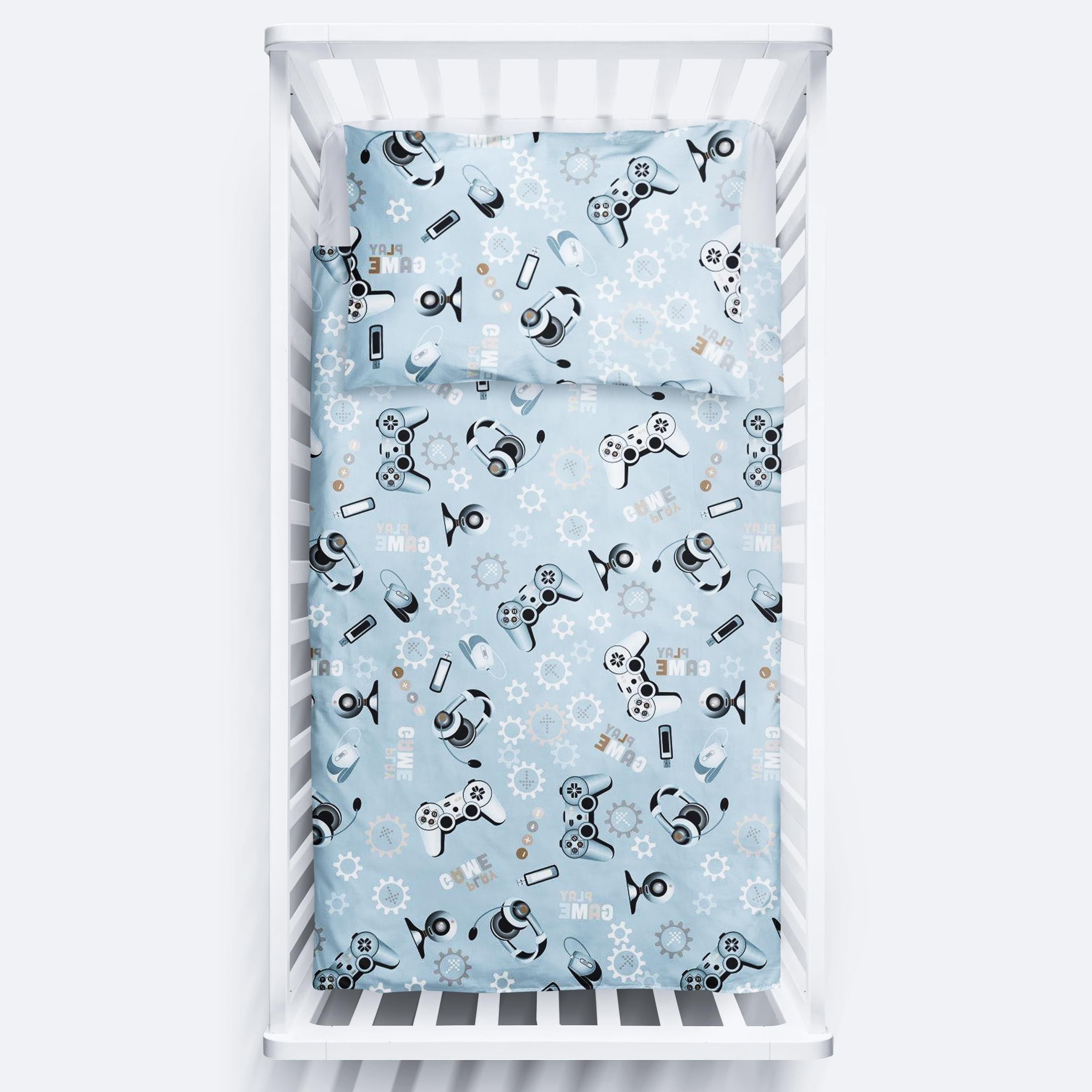 Baby Comfort 2 Piece Bedding Set 135x100 cm Duvet Cover & Pillowcase for Toddler Cot Bed 12M+ (Games) — image 1