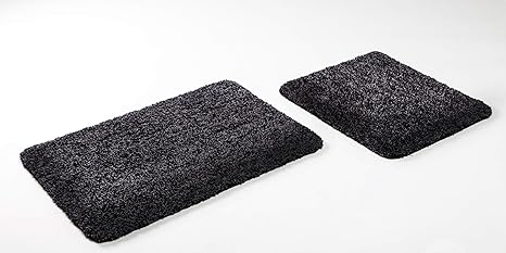 2- teiliges Badematten Set Bahama schwarz meliert